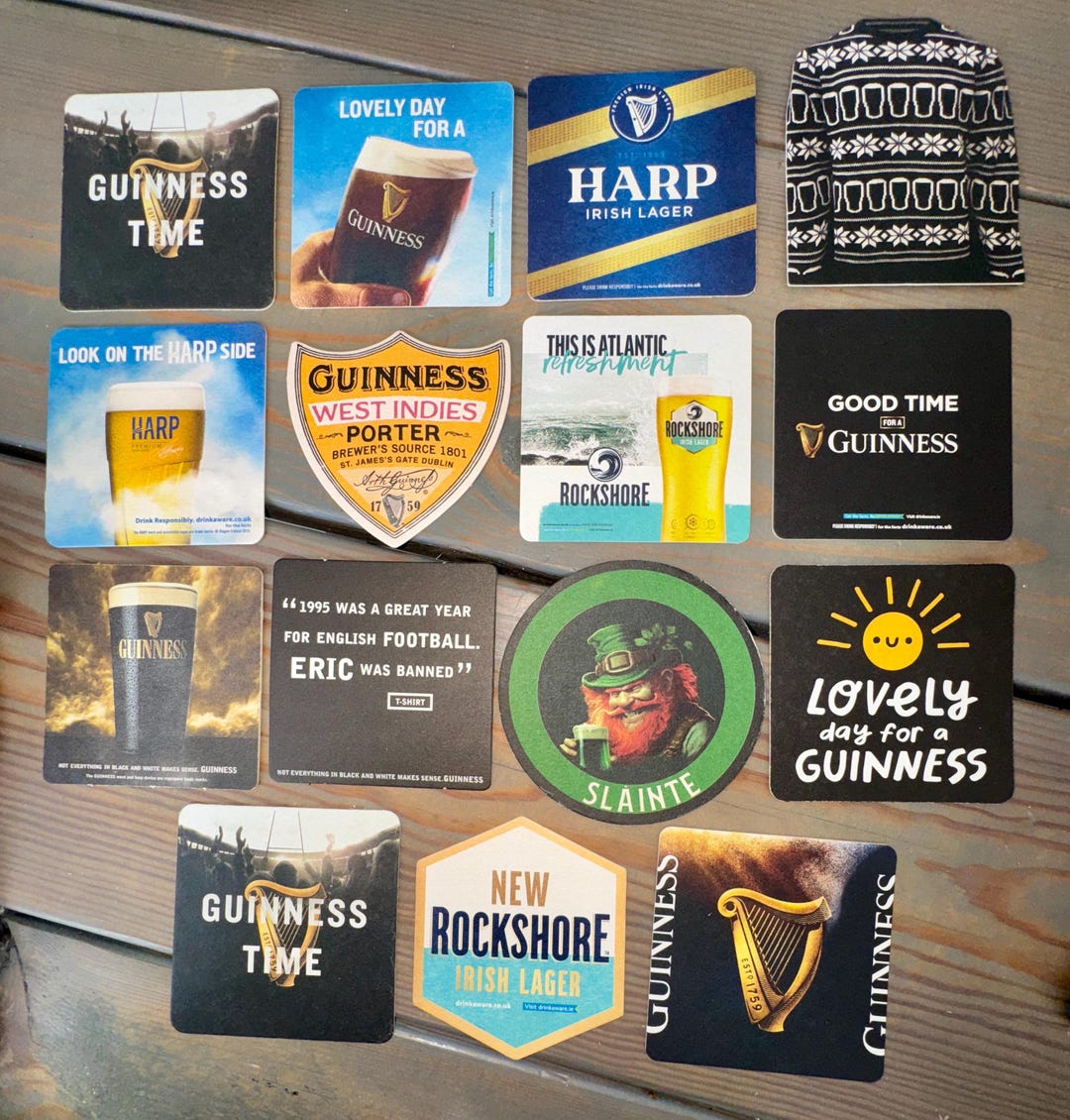 15 Guinness and Irish Beer Mats - for Home Bar / Pub Experience - Etsy