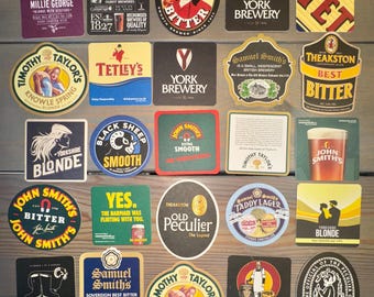 Pakket van 25 Yorkshire-biermatten - origineel - voor thuisbar-/pubervaring