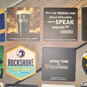 16 Porta-Copos Guinness e Cervejas Irlandesas - Para Bar em Casa / Experiência de Pub imagem 2