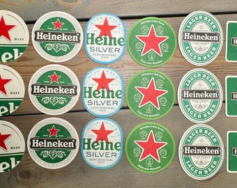 18 Heineken Beer Mats (Dutch Brewery) - Genuine - for Home Bar / Pub Experience
