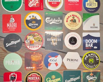 Pakket van 25 Europese bierviltjes - origineel - voor thuisbar-/caféervaring