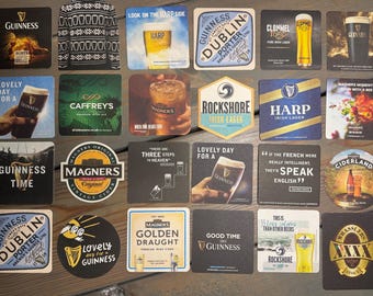 24 Porta-Copos Guinness e de Cervejarias Irlandesas - Dia de São Patrício - Para Bar em Casa/Experiência de Pub