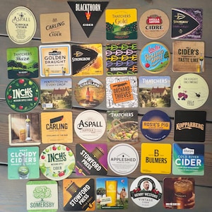 35 Cider Beer Mats Pack - Genuine - for Home Bar / Pub Experience