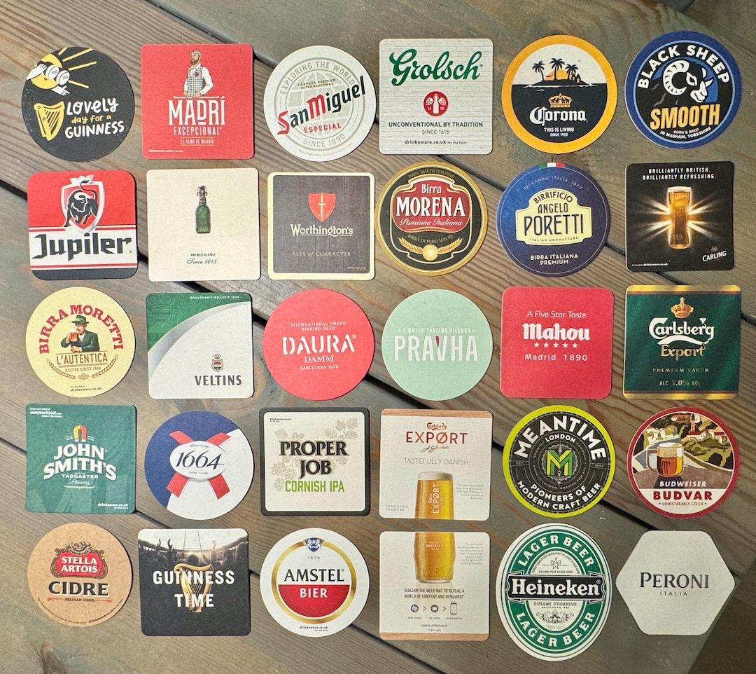 30 European Beer Mats Pack (#4) - Genuine - for Home Bar / Pub ...