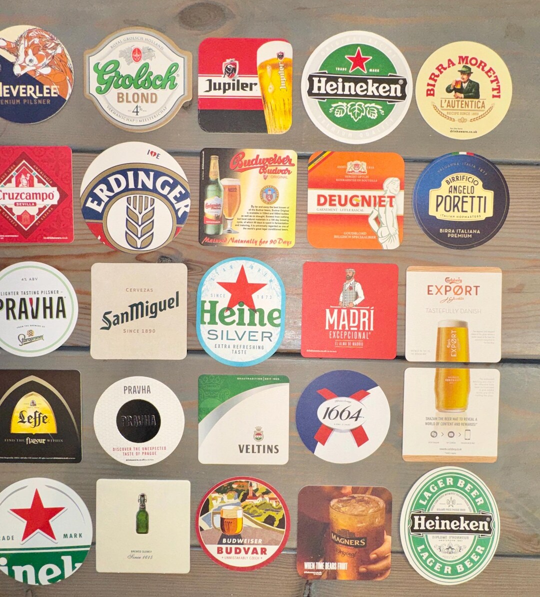 35 European Beer Mats Pack #3- Genuine - for Home Bar / Pub Experience ...