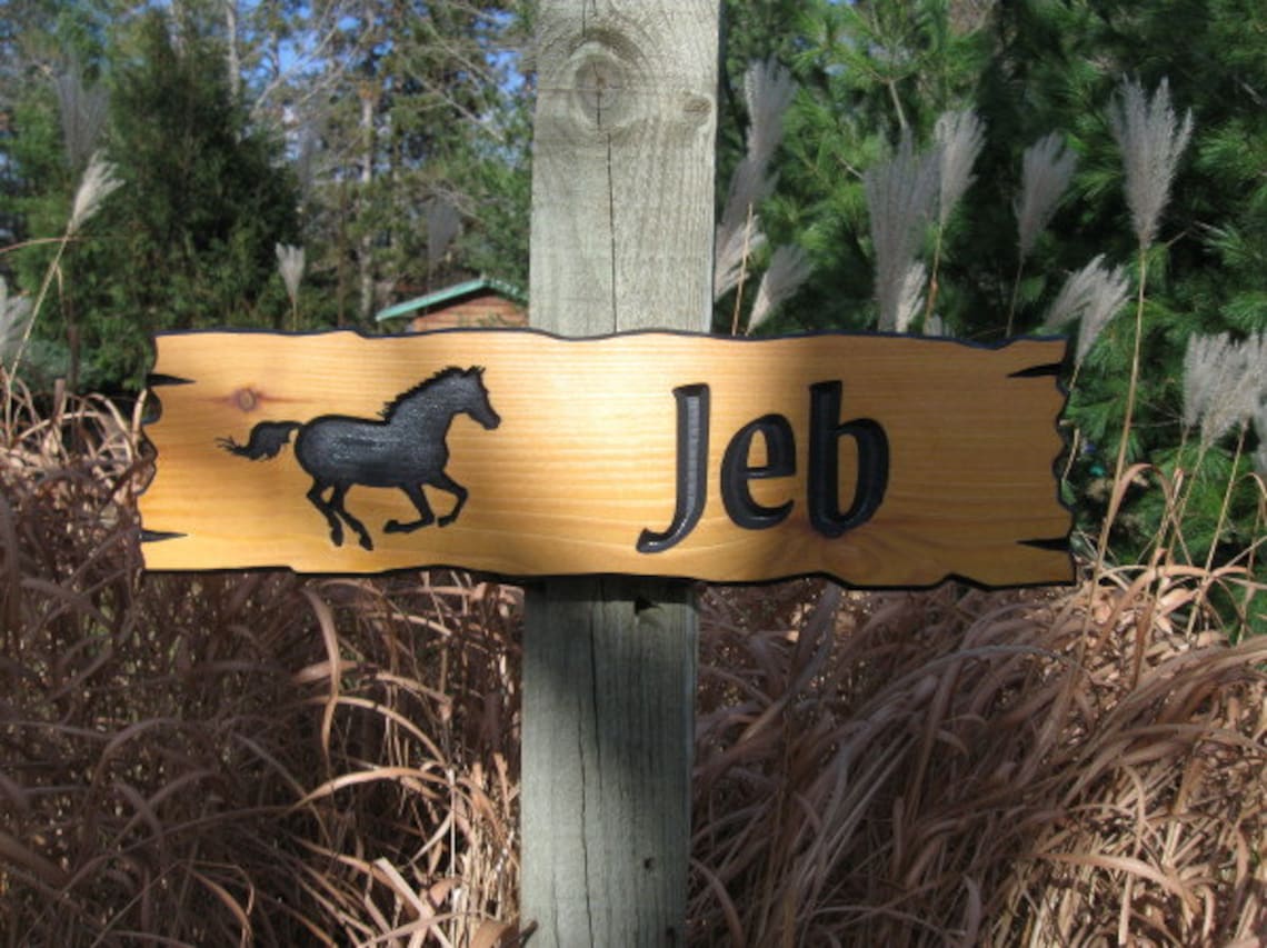 Horse Stall Signs Custom Stable Signs Personalized Wooden Etsy
