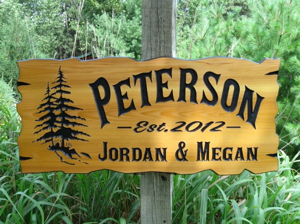 Personalized Cabin Signs 30 X 14 Routed Wood Etsy