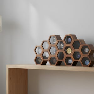 Handcrafted Rosewood Honeycomb Watch Box, Luxury Watch Display Case (14-16 Slots) image 16