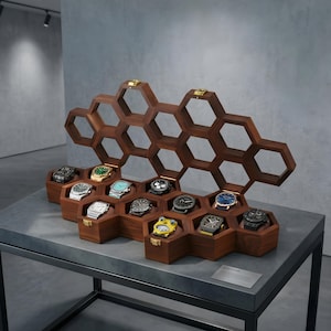 for Men, Anniversary or Groomsmen Gift, Jewelry Box - Rosewood, Honeycomb Design