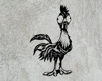 Funny Cartoon Rooster SVG: Farm Animal Cut File for Cricut