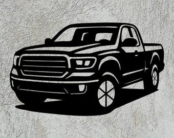 Pickup Truck Silhouette: Minimalist Vector SVG for Cricut, Laser, CNC