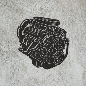 Engine vector for laser cutting (svg pdf cdr dxf )