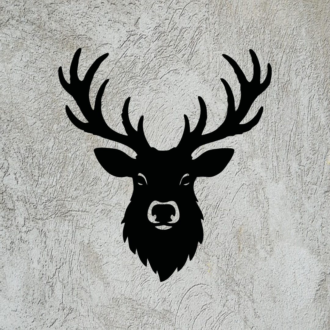 Deer Head SVG • Instant Download • Antler Silhouette Vector. Laser ...