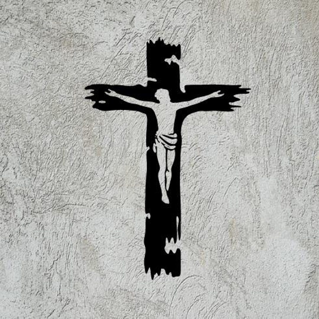 Jesus Cross SVG Crucifix Silhouette – Christian Laser Cut File (digital ...