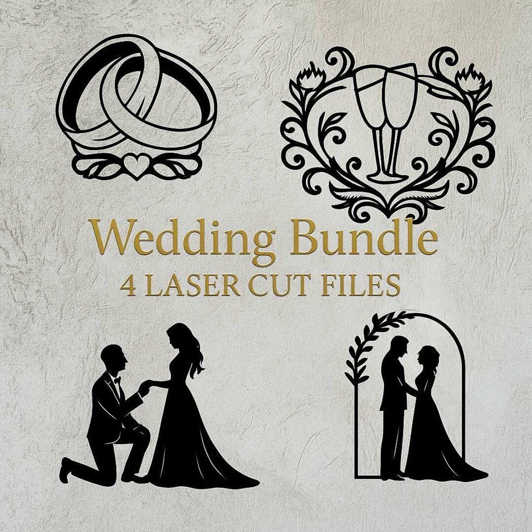 Romantic Wedding SVG Set – Laser Cut Files for Decor - Etsy