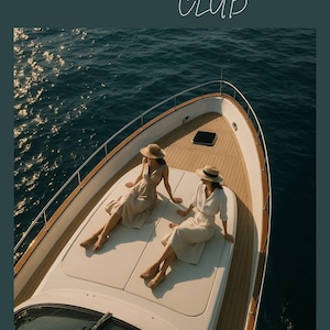 Summer Club Yacht Poster – Old Money Coastal Aesthetic Wall Art, Luxury Lifestyle Printable, Elegant Nautical Decor
