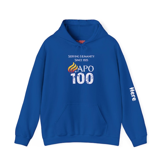 APO Centennial Hoodie - Be a Leader, Be a Friend, Be of Service, Customizable Sweatshirt, Cozy Casual Wear, Gift Ideas
