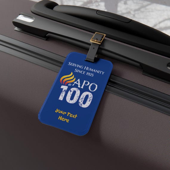 Custom Travel Luggage Tag with APO 100 Design, Personalized Bag Tag for Travelers, Unique Gift for Adventurers, Unique Baggage [...]