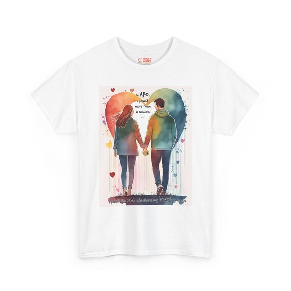 APO Romantic Couple Graphic Tee - Cute Love Shirt for Couples, Valentines Day Gift, Cotton T-Shirt, Anniversary, Relationship Goals Apparel