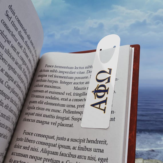 Alpha Phi Letters Bookmark | Greek Sorority Metal Corner Bookmark
