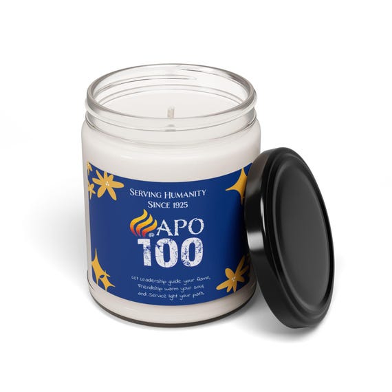 Soy Candle, APO 100 Year Celebration, Aromatherapy Gift, Home Decor, Relaxation, Fraternity Souvenir