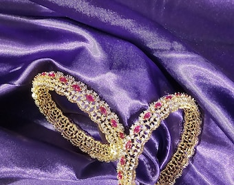 Brazaletes AD, brazaletes CZ, brazaletes indios chapados en oro con diamantes, tamaño 2.4 2.6, joyería de moda, brazaletes de diamantes americanos