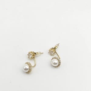 Ear jackets, pearl ear jackets, earrings,  925 silver, sterling silver, pearl jacket earrings