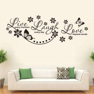 Wall Decal Live Laugh and Love Wall Quote Wall Sticker / living Room Decor / home decoration / Gifts wall sticker -Wall103