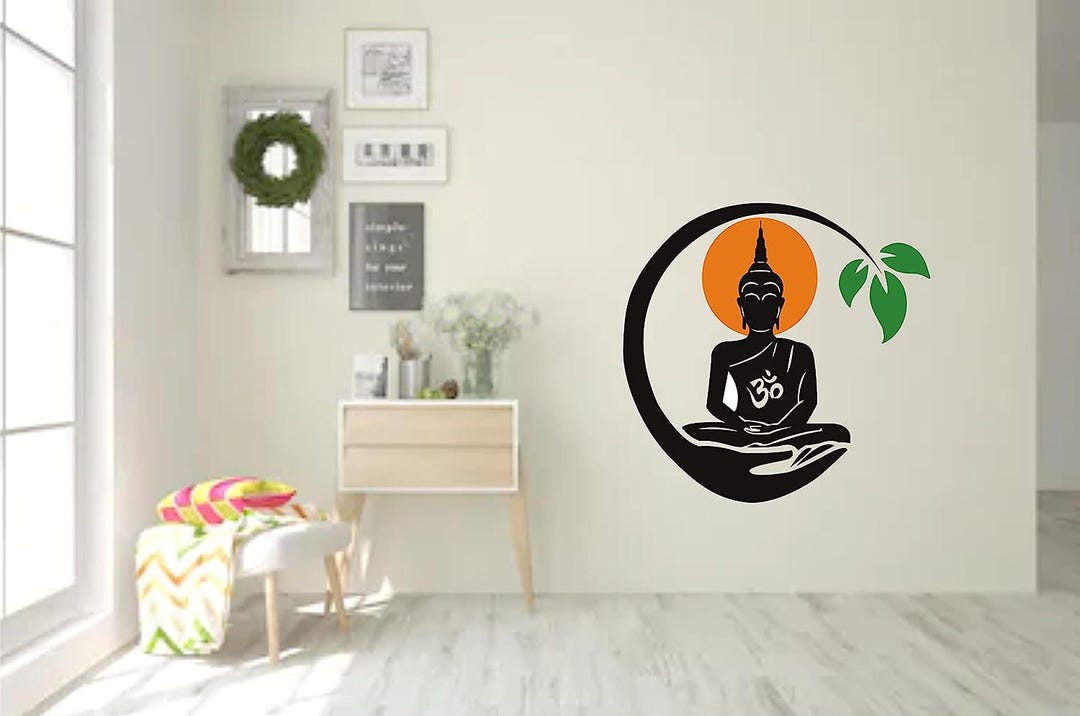 Buddha Wall Decal Set: Meditation Room Decor, Waterproof Stickers ...