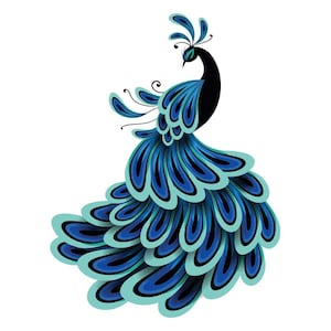 Peacock Wall Decal Stickers - Pack of 5 - Waterproof Wall Art