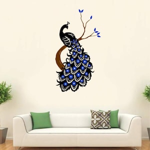 Peacock Wall Decal: Vinyl Bird Sticker, Home Decor