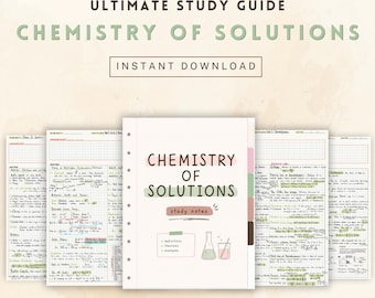 Chemistry of Solutions Notes | Exam Review Study Guide | Colligative Properties, Kinetics & Equilibrium | Chemistry PDF