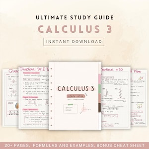 Calculus 3 Study Guide | Multivariable Calculus Notes (PDF)