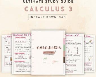 Calculus 3 Study Guide | Multivariable Calculus Notes (PDF)