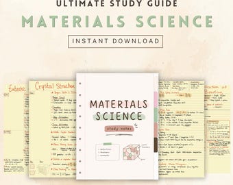 Apuntes de Ciencia de los Materiales / Guía de Estudio Completa Manuscrita / Materiales de Ingeniería / Curso Universitario de Estética (PDF)