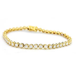 Four Prong Lab Diamond Tennis Bracelet / 14k Gold Diamond Tennis Bracelet / 2.00 CT Lab Grown Diamond Tennis Bracelet / Fancy Bracelet