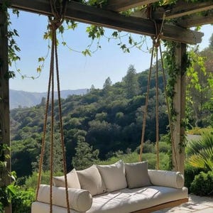 Wooden swing Bed, Wooden Farmhouse Swing, Wooden Bed Swing, Wooden Porch Swing, Garden Swing, Rocking Bed Swing, Hanging Bed Swing, Bedswing