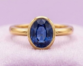 Natural Kyanite Ring-14K Gold Kyanite Stackable Ring Dainty Minimalist Ring-Unisex Solitaire Wedding Band-Anniversary Gift-Silver Ring Men
