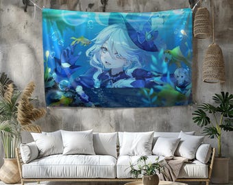 Arazzo Genshin Impact: vivace decorazione murale ispirata al gioco anime