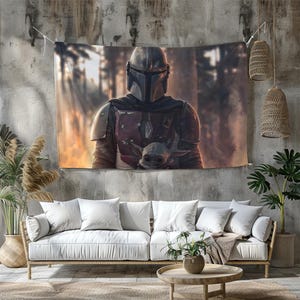 The Mandalorian  Tapestry | Different sizes Personalized Printing | Gaming Tapestry | Customized Tapestry | Game, Anime, Tapestry