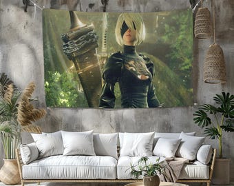 Arazzo Nier: Automata / Stampa personalizzata in diverse dimensioni / Arazzo da gioco / Arazzo personalizzato / Gioco, Anime, Arazzo