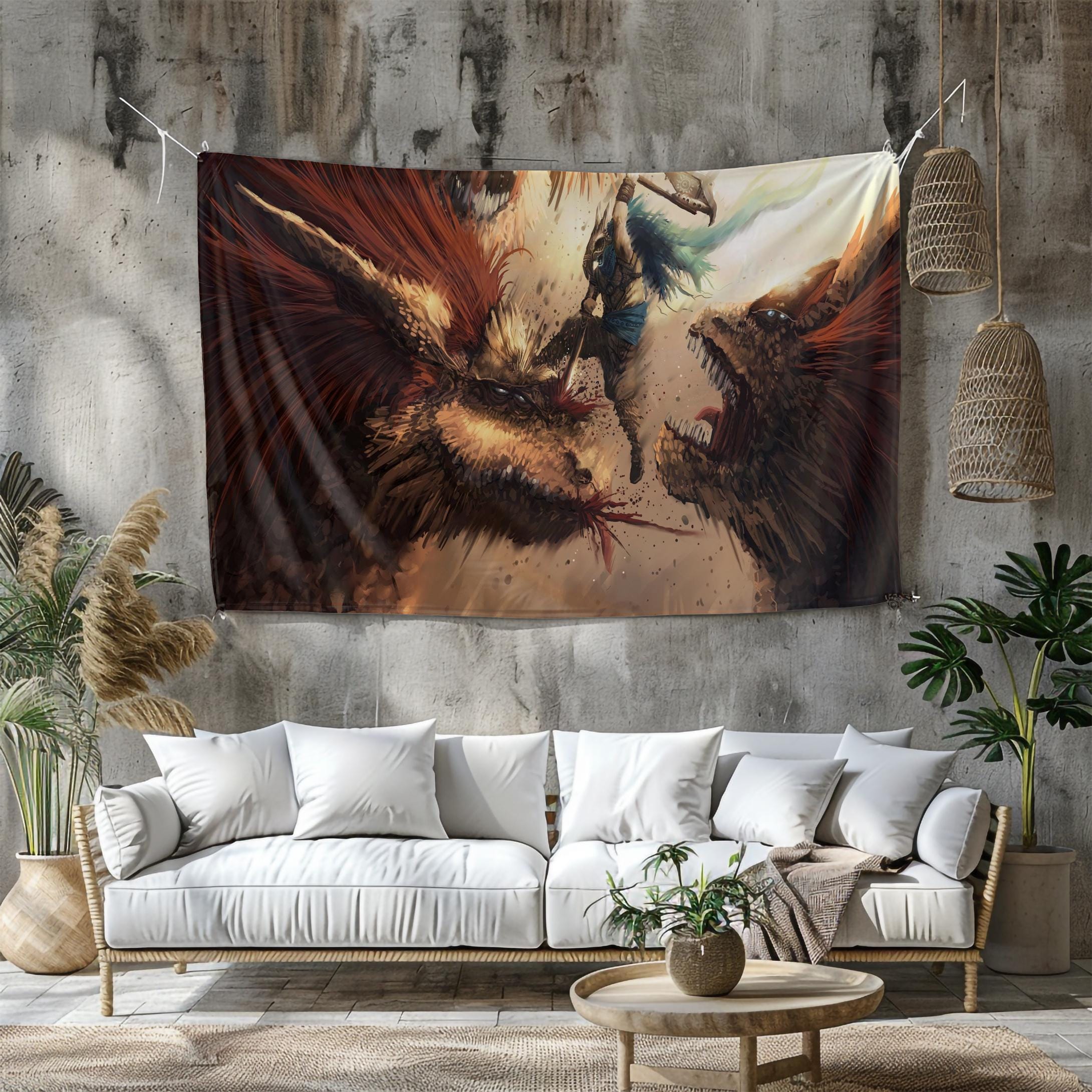 MONSTER HUNTER WILDS タペストリー Monster Hunter Wilds HL' Poster, picture, metal print, paint by