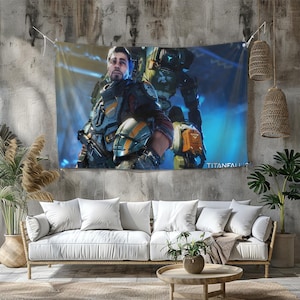 Titanfall Game Tapestry: Vibrant Gaming Room Decor, Personalized Printing