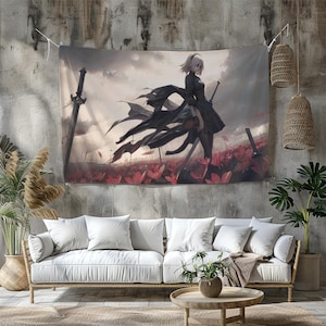 Nier: Automata  Tapestry | Different sizes Personalized Printing | Gaming Tapestry | Customized Tapestry | Game, Anime, Tapestry