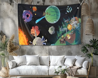 Arazzo Outer Wilds: vivace decorazione murale ispirata ai videogiochi