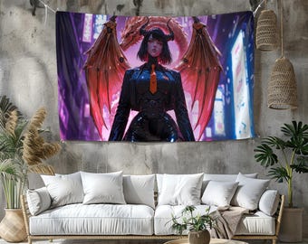 Arazzo Anime Girl: vivace decorazione murale per la sala giochi