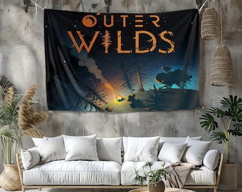 Tapiz de Outer Wilds: Decoración de pared con arte de juego vibrante, impresión personalizada