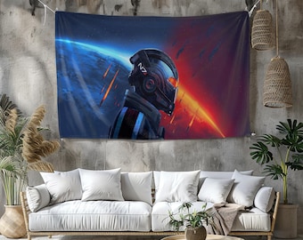 Arazzo Mass Effect: vivace decorazione murale ispirata ai videogiochi