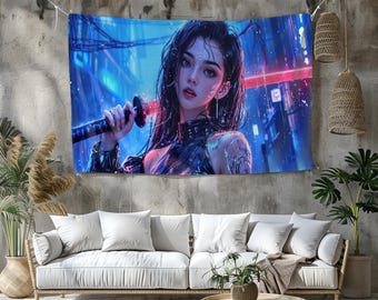 Arazzo Anime Girl: vivace decorazione murale per la sala giochi