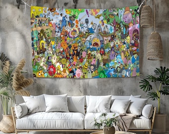 Adventure Time Wandteppich: Lebendiges Spielzimmer Dekor